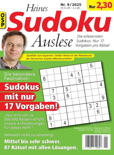 Heines Sudoku Auslese – Nr 9 2025 Cover