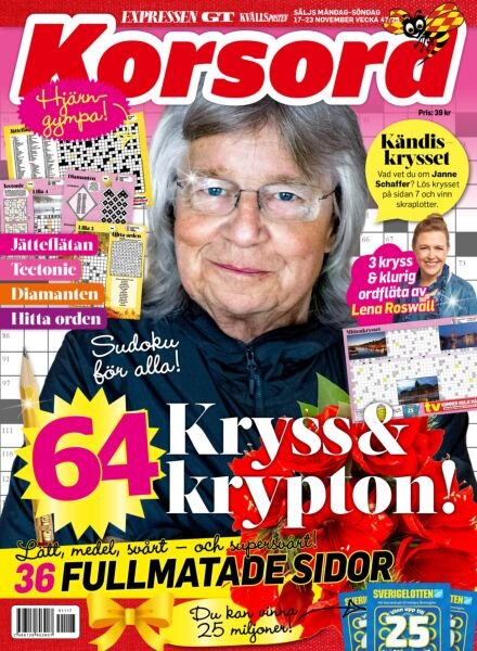 Korsord – 17 November 2025 Cover
