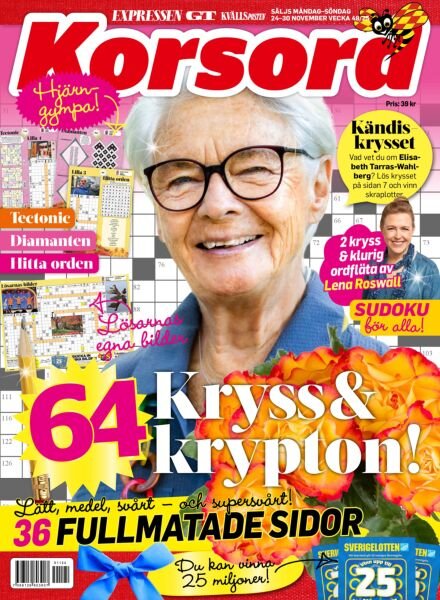 Korsord – 24 November 2025 Cover