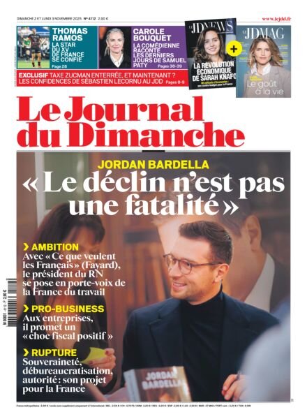 Le Journal du dimanche – 3 Novembre 2025 Cover