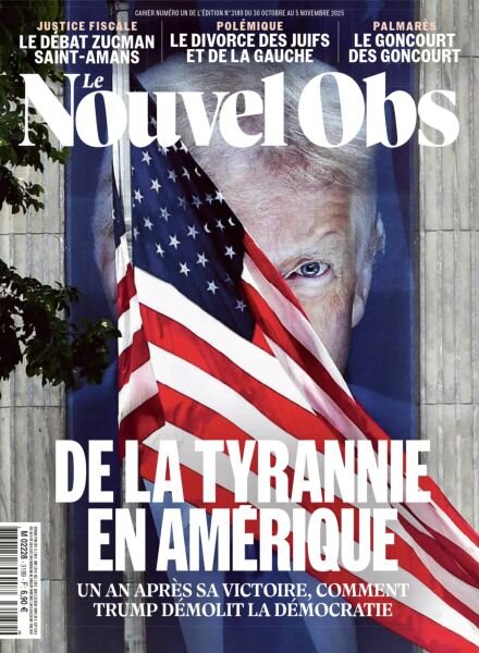 Le Nouvel Obs – 30 Octobre 2025 Cover