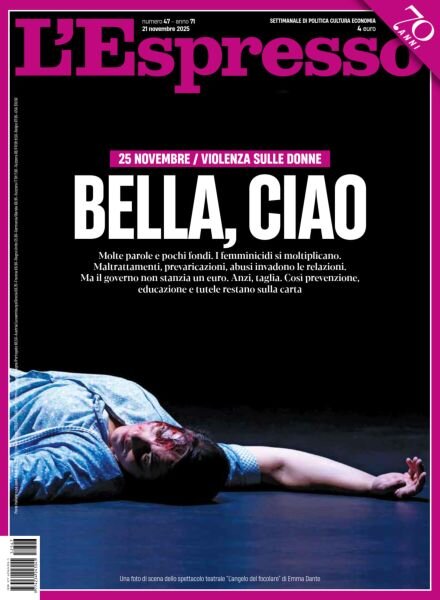 L’Espresso – 21 Novembre 2025 Cover