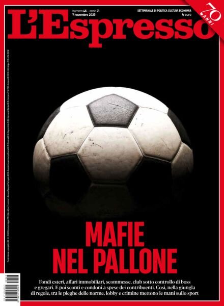 L’Espresso – 7 Novembre 2025 Cover