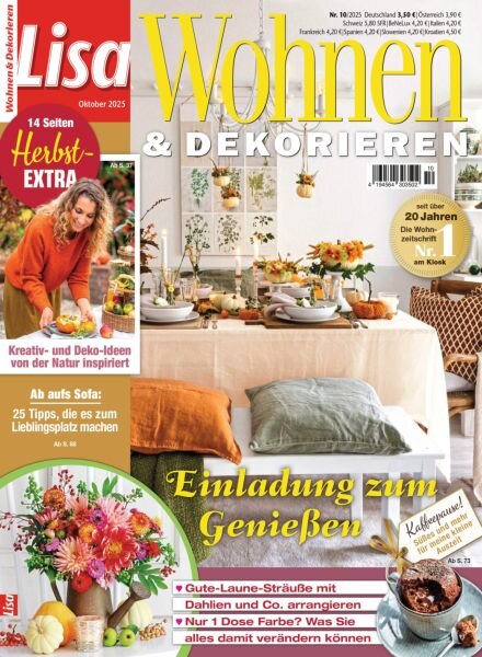 Lisa Wohnen & Dekorieren – Oktober 2025 Cover
