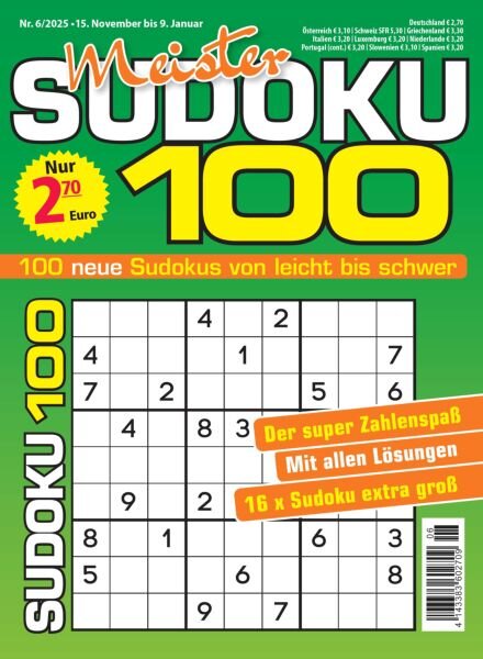 Meister Sudoku – 15 November 2025 Cover