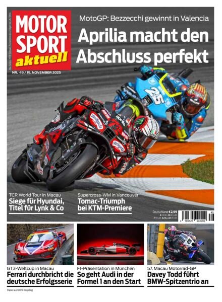 Motorsport aktuell – 19 November 2025 Cover