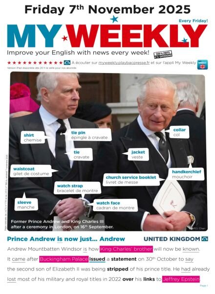 My Weekly fr – 7 Novembre 2025 Cover
