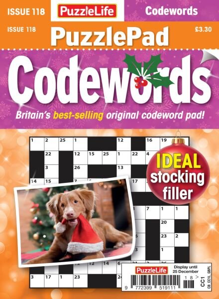 PuzzleLife PuzzlePad Codewords – Issue 118 2025 Cover