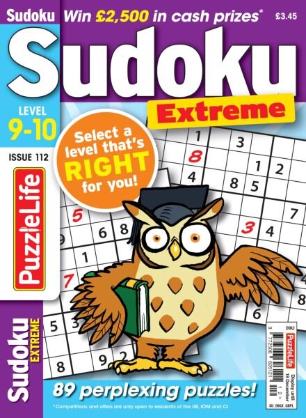 PuzzleLife Sudoku Extreme – Issue 112 2025 Cover