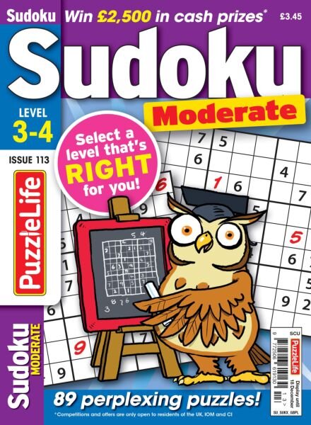 PuzzleLife Sudoku Moderate – Issue 113 2025 Cover