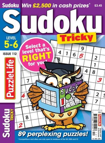 PuzzleLife Sudoku Tricky – Issue 112 2025 Cover