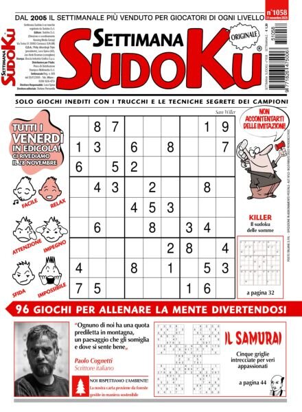 Settimana Sudoku – 21 Novembre 2025 Cover