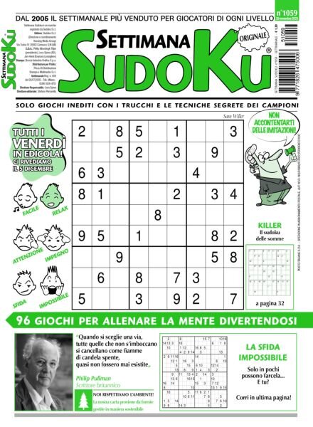 Settimana Sudoku – 28 Novembre 2025 Cover