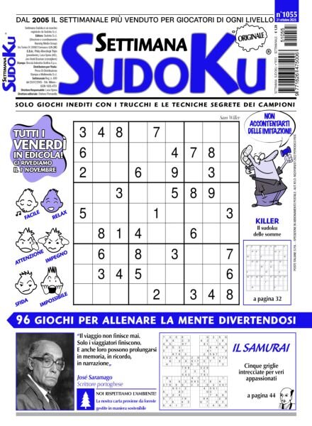 Settimana Sudoku – 31 Ottobre 2025 Cover