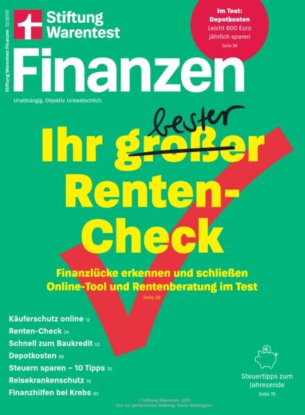 Stiftung Warentest Finanzen – Dezember 2025 Cover