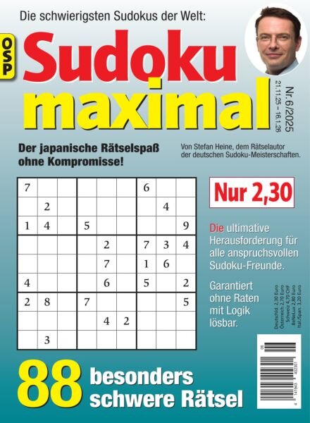 Sudoku Maximal – Nr 6 2025 Cover