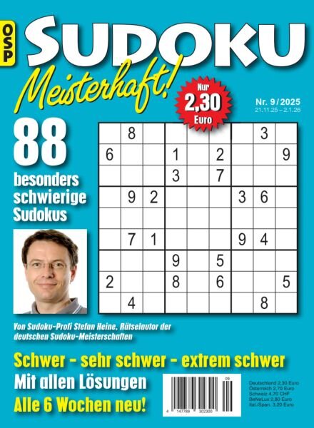 Sudoku Meisterhaft – Nr 9 2025 Cover