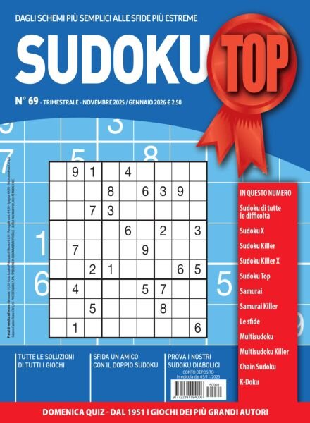 Sudoku Top – Novembre 2025 – Gennaio 2026 Cover