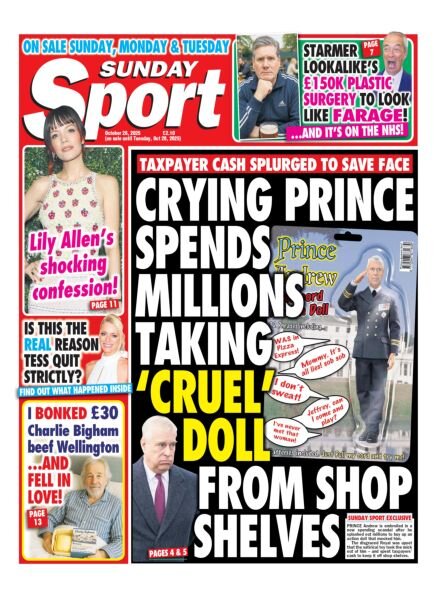 Sunday Sport – 26 October 2025 Cover