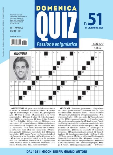 Domenica Quiz – 31 Dicembre 2025 Cover