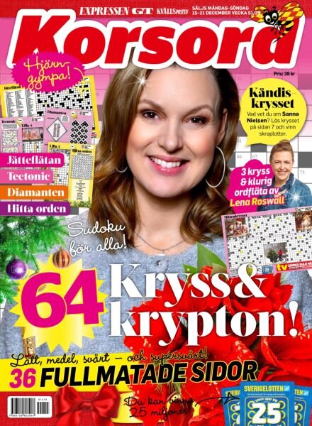 Korsord – 15 December 2025 Cover