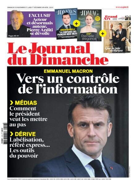 Le Journal du dimanche – 30 Novembre 2025 Cover