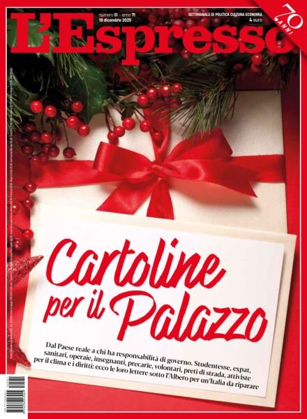 L’Espresso – 19 Dicembre 2025 Cover