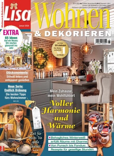 Lisa Wohnen & Dekorieren – Januar 2026 Cover