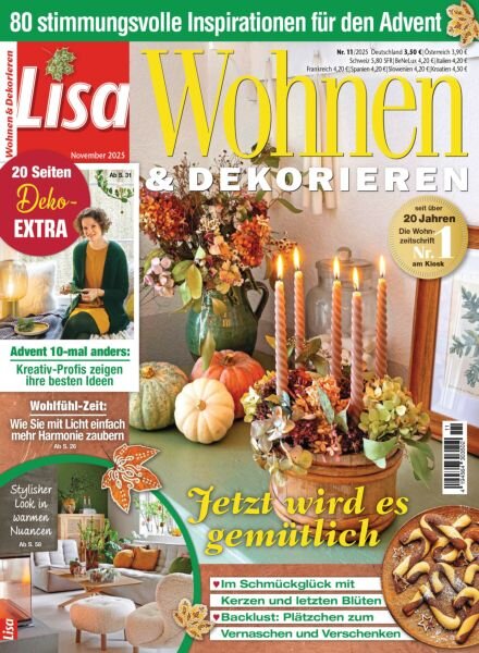 Lisa Wohnen & Dekorieren – November 2025 Cover