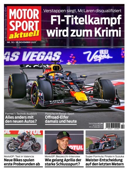 Motorsport aktuell – 25 November 2025 Cover