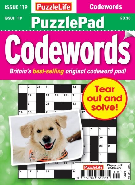PuzzleLife PuzzlePad Codewords – Issue 119 2025 Cover