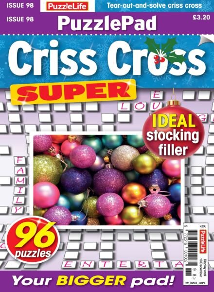 PuzzleLife PuzzlePad Criss Cross Super – Issue 98 2025 Cover