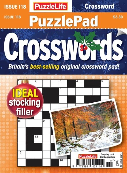 PuzzleLife PuzzlePad Crosswords – Issue 118 2025 Cover