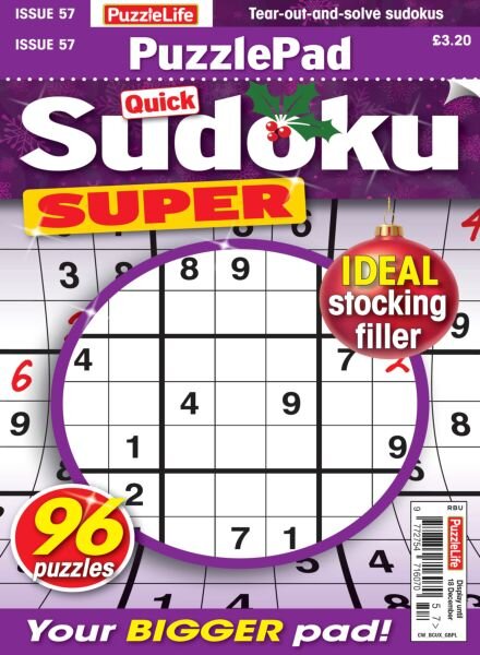 PuzzleLife PuzzlePad Sudoku Super – Issue 57 2025 Cover