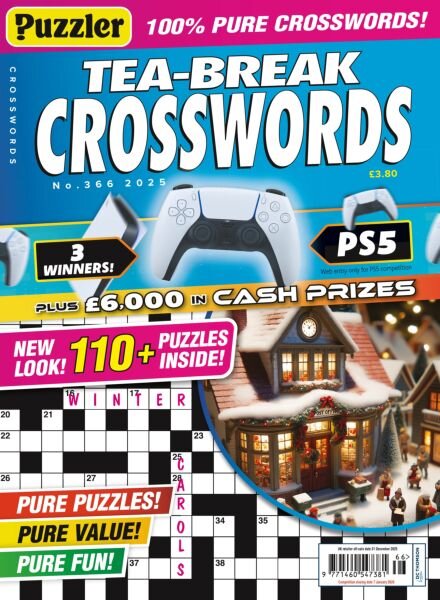 Puzzler Tea-Break Crosswords – Issue 366 2025 Cover