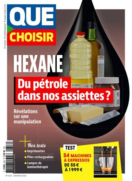 Que Choisir – Janvier 2026 Cover