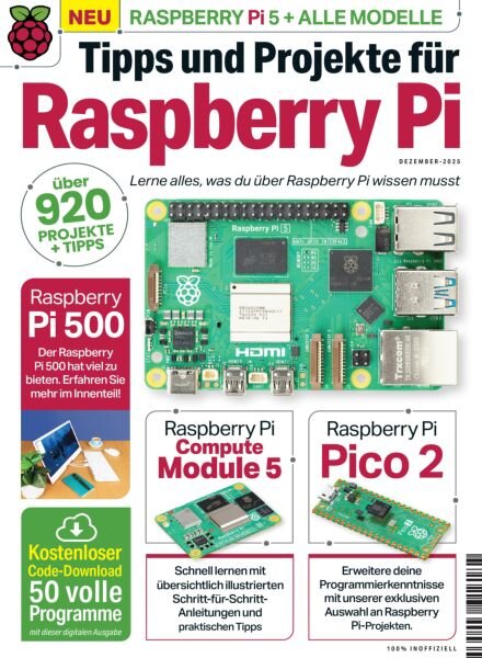 Raspberry Pi Das essentielle Handbuch – Dezember 2025 Cover