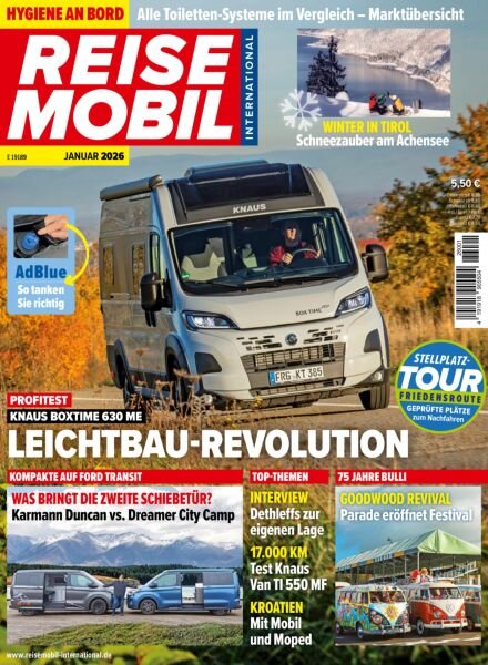 Reisemobil International – Januar 2026 Cover