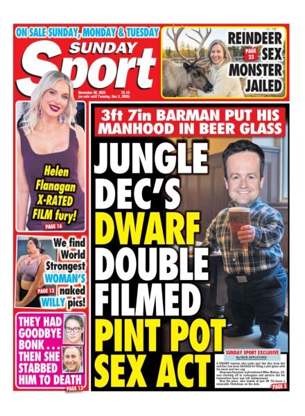 Sunday Sport – 30 November 2025 Cover