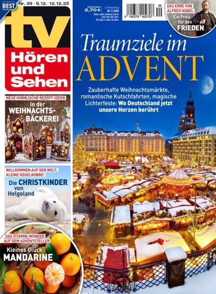 TV Horen und Sehen – 28 November 2025 Cover