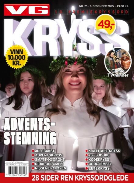 VG Kryssord – 1 Desember 2025 Cover