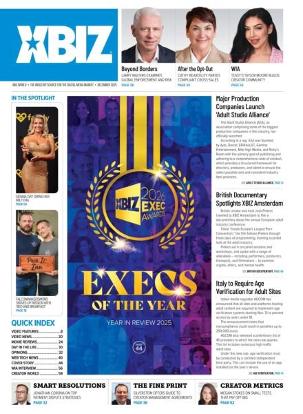 XBIZ World – December 2025 Cover