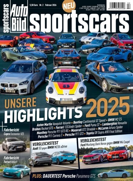 Auto Bild Sportscars – Februar 2026 Cover