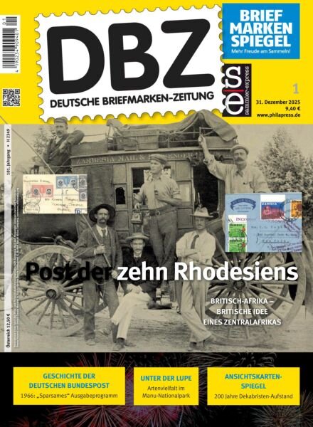 Deutsche Briefmarken-Zeitung – 31 Dezember 2025 Cover