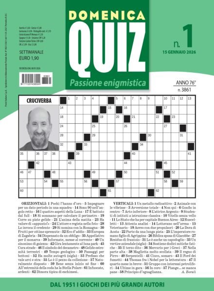 Domenica Quiz – 15 Gennaio 2026 Cover