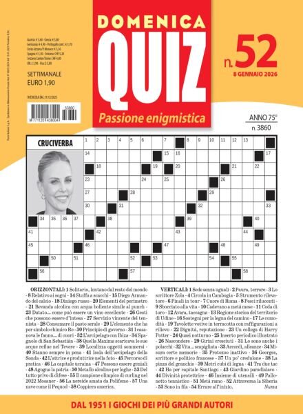 Domenica Quiz – 8 Gennaio 2026 Cover