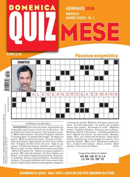Domenica Quiz Mese – Gennaio 2026 Cover
