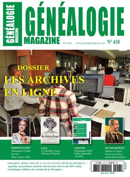 Genealogie – Janvier 2026 Cover