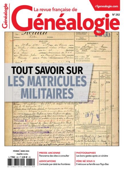 La Revue francaise de Genealogie – Fevrier-Mars 2026 Cover