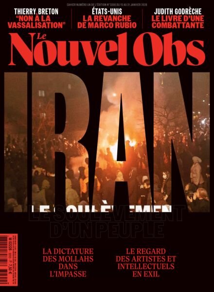 Le Nouvel Obs – 15 Janvier 2026 Cover